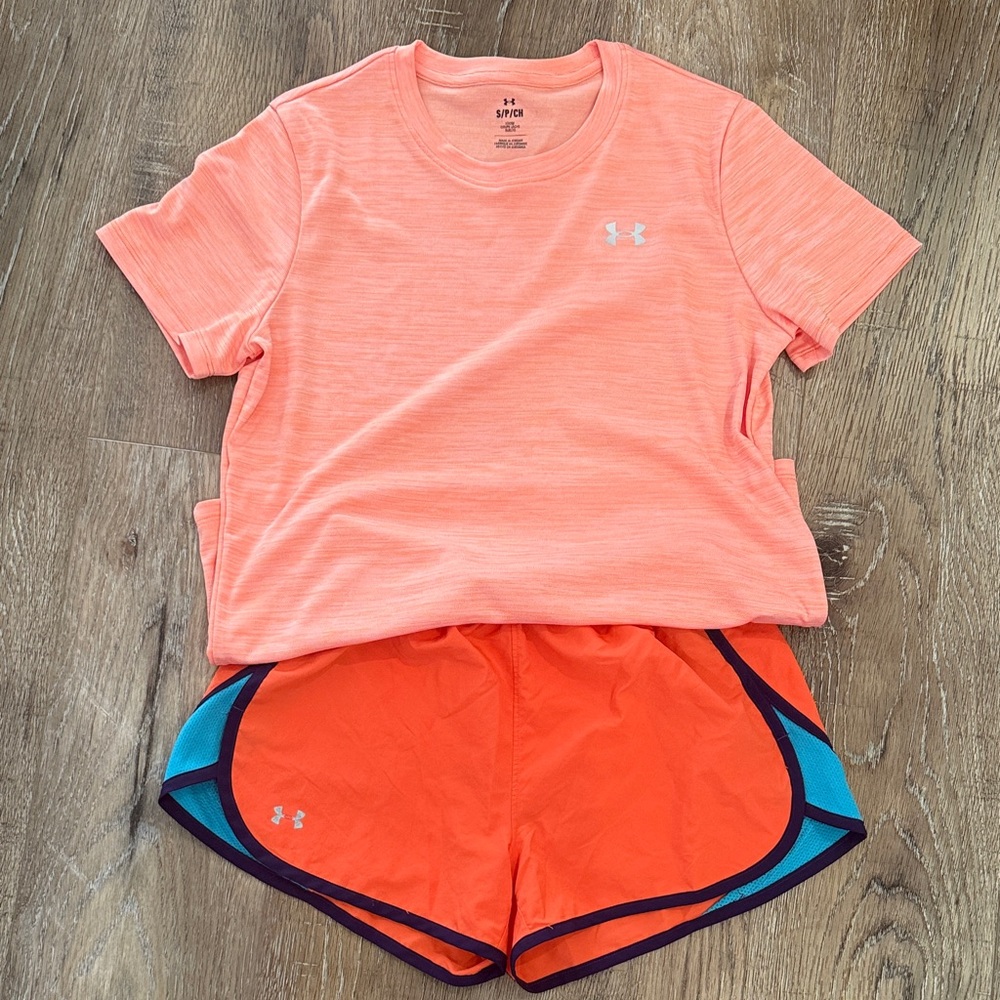 Under Armour Orange Athletic Set, Womens Small